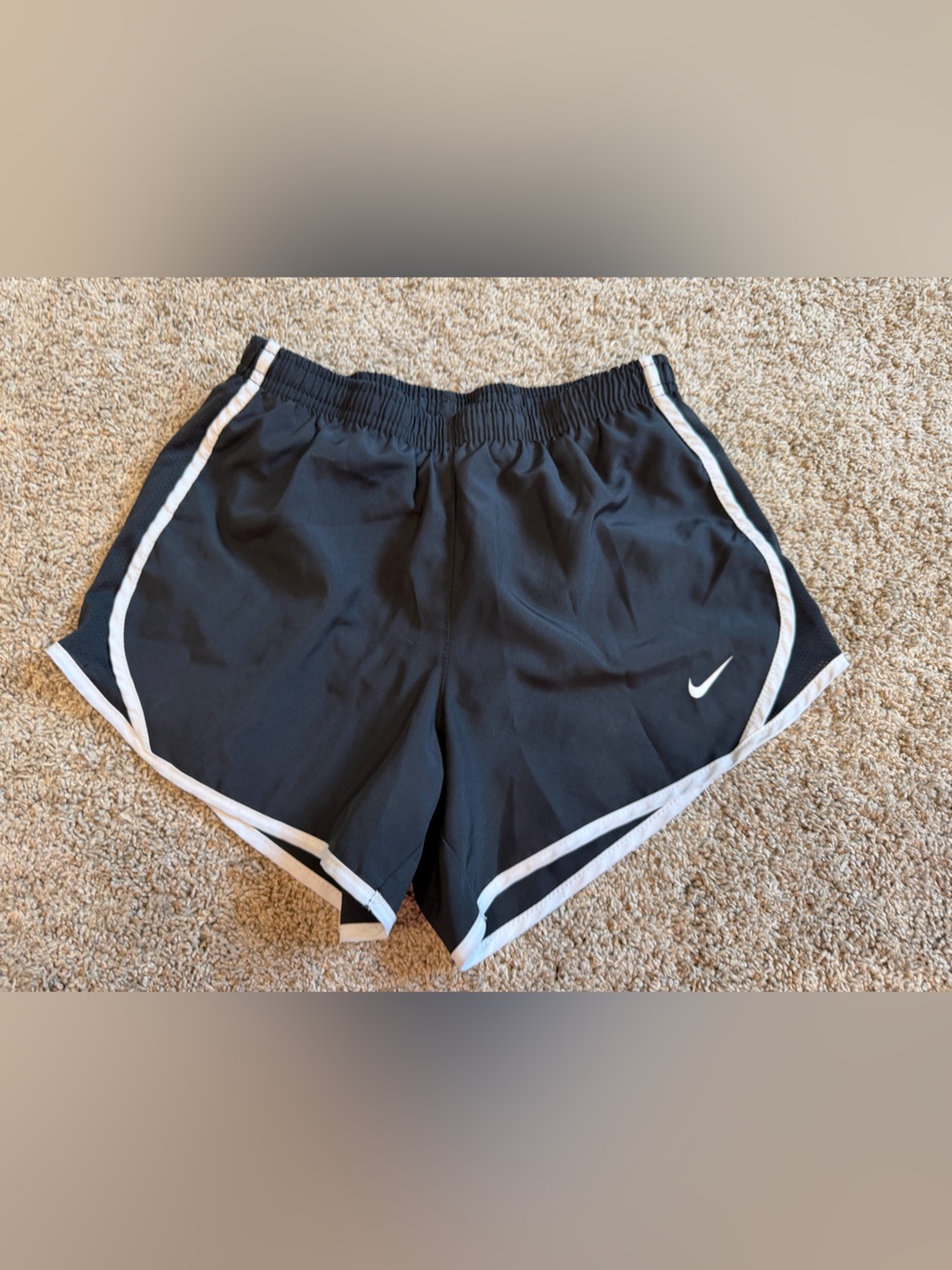Nike Women’s Black Athletic Shorts with White Piping